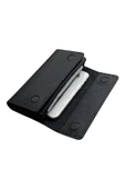 Siyah Hakiki Deri Spor Dikiş Detaylı Gizli Mıknatıslı Kadın Portföy Cüzdan thumbnail 6