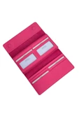 Fuşya Hakiki Deri Spor Dikiş Detaylı Gizli Mıknatıslı Kadın Portföy Cüzdan thumbnail 4
