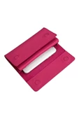 Fuşya Hakiki Deri Spor Dikiş Detaylı Gizli Mıknatıslı Kadın Portföy Cüzdan thumbnail 6