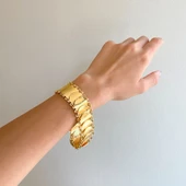 BZ Altın Kaplama 21 Çeyrekli Kadın Bileklik BLK-838 - 2