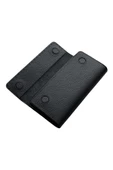 Siyah Hakiki Deri Spor Dikiş Detaylı Gizli Mıknatıslı Kadın Portföy Cüzdan thumbnail 2
