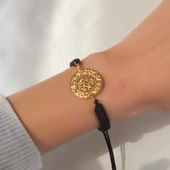 BZ Altın Kaplama İpli Yarım Altın Bileklik BLK-186 - 6