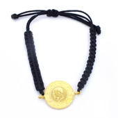 BZ Altın Kaplama İpli Yarım Altın Bileklik BLK-186 - 1