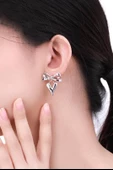 Kadın Özel Tasarım Kalp ve Kurdele Model Küpe ZYN9 - 2
