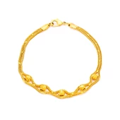 BZ 22 Ayar Altın Kaplama Spor Zarif Dorika Bayan Bileklik BLK-314 - 1