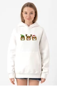 3 Wise Beagles Christmas Beyaz Kadın 3ip Kapşonlu Sweatshirt - 1