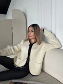Kirli Beyaz Triko  Cepli Hırka - 3
