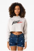 Stray Kids Chk Chk Boom Beyaz Kırçıllı Kadın Crop Kapşonlu thumbnail 1