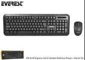 Everest KM-8100 Ergomy Usb Kablosuz Q Standart Klavye + Mouse Set - 1