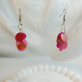 Pembe İnci Boncuk Yuvarlak Pul Boncuk Aesthetic Soft Vibes Vintage Hediyelik Tasarım Sallantılı Küpe - 1
