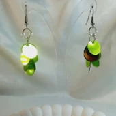 Fıstık Yeşili İnci Boncuk Yuvarlak Pul Boncuk Aesthetic Soft Vibes Vintage Hediyelik Tasarım Sallantılı Küpe - 5