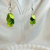 Fıstık Yeşili İnci Boncuk Yuvarlak Pul Boncuk Aesthetic Soft Vibes Vintage Hediyelik Tasarım Sallantılı Küpe - 1