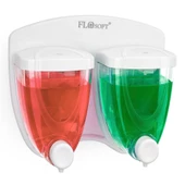 Flosoft İkiz Sıvı Sabun ve Şampuan Dispenseri 350+350 ml (F029) - 1