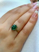 Doğal Taş Yeşil Akik Doğal Taşlı Antik Modelli Ayarlanabilir Kadın Yüzük euy38ya thumbnail 2