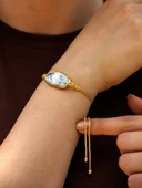 Doğal Taş Dentiritli Opal Taşlı Asansörlü Kadın Bileklik eub4do thumbnail 1
