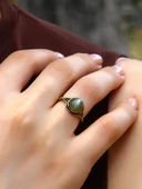 Doğal Taş Yuvarlak Labradorit Doğal Taşlı Kadın Ayarlanabilir Yüzük euy35l thumbnail 2