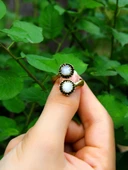 Doğal Taş İkili Aytaşı Doğal Taşlı Ayarlanabilir Yüzük euy25ay thumbnail 3