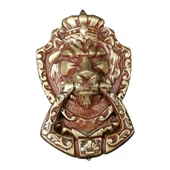 Kapı Tokmağı Aslan Pirinç Döküm Dekoratif Kapı Taktağı - 4