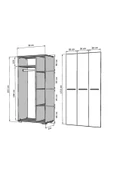 DEMONTE DECOR ASİMO C 3 KAPAKLI GARDIROP SAFİRMEŞE - 6