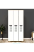 DEMONTE DECOR ASİMO C 3 KAPAKLI GARDIROP SAFİRMEŞE BEYAZ - 1