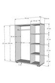 DEMONTE DECOR Pro Mini Açık Gardırop Beyaz-beyaz - 6