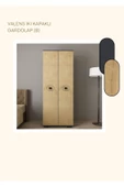 DEMONTE DECOR VALENS (B) 2 KAPAKLI GARDIROP ELBİSE DOLABI ve ÇOK AMAÇLI DOLAP ANTRASİT SAFİRMEŞE - 2