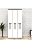 DEMONTE DECOR ASİMO C 3 KAPAKLI GARDIROP ANTRASİT BEYAZ - 1