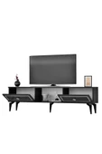 DEMONTE DECOR NİLL ŞÖMİNELİ TV SEHPASI ANTRASİT-GÜMÜŞ - 6