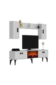 DEMONTE DECOR PLUS ŞÖMİNELİ TV ÜNİTESİ TAKIMI BEYAZ-BEYAZ - 5