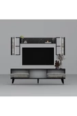 DEMONTE DECOR BORAA TV ÜNİTESİ, ORTA SEHPA VE  KONSOL 3'LÜ SALON TAKIMI ROYALMERMER-EFESMERMER-GÜMÜŞ - 4