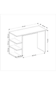 DEMONTE DECOR 3 Raflı Dora Çalışma Masası Beyaz-beyaz - 5