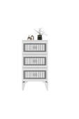 DEMONTE DECOR NORRA (H) 3 Kapaklı Etejer-şifonyer BEYAZ-GÜMÜŞ - 4