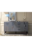 DEMONTE DECOR ASSEL TV ÜNİTESİ ve KONSOL 2'Lİ SALON TAKIMI ANTRASİT-GÜMÜŞ - 3