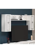 DEMONTE DECOR NİLL ŞÖMİNELİ TV  ÜNİTESİ TAKIMI BEYAZ -GÜMÜŞ - 6