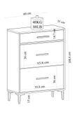 DEMONTE DECOR ALBERRTO ÇEKMECELİ ,2 KAPAKLI ŞİFONYER BEYAZ - 7