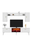 DEMONTE DECOR Rüyam Şömineli Tv Ünitesi Takımı Beyaz-beyaz - 4