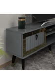 DEMONTE DECOR LİİDYA TV SEHPASI (ALT MODÜL) ANTRASİT-ALTIN - 3