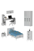 DEMONTE DECOR Asimo Çocuk Genç Odası Takımı (P-T-G-L-H-C) Beyaz-beyaz - 6