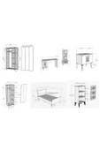 DEMONTE DECOR Norra Çocuk Genç Odası Takımı (G-C-L-P-R) Antrasit-Beyaz-Altın - 8