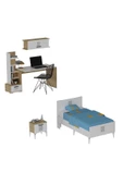 DEMONTE DECOR Asimo Çocuk Genç Odası Takımı (P-T-L-G) Safirmeşe-beyaz - 2