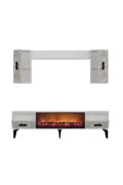 DEMONTE DECOR FLY 180 CM ŞÖMİNELİ (B) TV ÜNİTESİ TAKIMI BEYAZ-EFESMERMER - 7