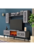 DEMONTE DECOR NİLL ŞÖMİNELİ TV ÜNİTESİ TAKIMI ANTRASİT GÜMÜŞ - 3
