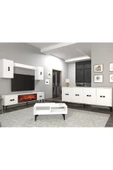 DEMONTE DECOR FLY 180 CM ŞÖMİNELİ(B) TV ÜNİTESİ, KONSOL(KX180) ve ORTA SEHPA SALON TAKIMI BEYAZ-BEYAZ - 1