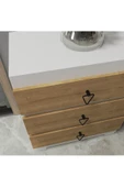 DEMONTE DECOR Nirvanna (S) 3 Çekmeceli Çok Amaçlı Dolap Şifonyer Beyaz-safirmeşe - 2