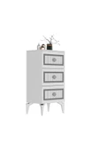 DEMONTE DECOR NORRA (H) 3 Kapaklı Etejer-şifonyer BEYAZ-GÜMÜŞ - 5