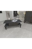 DEMONTE DECOR MERRLİN TV ÜNİTESİ,KONSOL ve ORTA SEHPA 3'LÜ SALON TAKIMI ANTRASİT-CEVİZ - 6