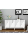DEMONTE DECOR DRAWDD TV SEHPASI , KONSOL VE ORTA SEHPA 3'lü SALON TAKIMI BEYAZ-ROYALMERMER - 4