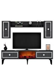 DEMONTE DECOR NİLL ŞÖMİNELİ TV ÜNİTESİ TAKIMI ANTRASİT GÜMÜŞ - 2