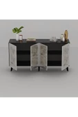 DEMONTE DECOR BORAA TV ÜNİTESİ, ORTA SEHPA VE  KONSOL 3'LÜ SALON TAKIMI ROYALMERMER-EFESMERMER-GÜMÜŞ - 6