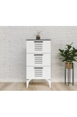 DEMONTE DECOR ASİMO (H) 3 KAPAKLI ETEJER-ŞİFONYER ANTRASİT BEYAZ - 1